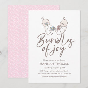 Twins Baby shower Invitation garçon et fille