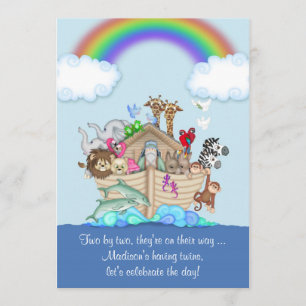 Twins Baby Shower Invitation - Noah's Ar Einladung