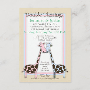 Twins Baby Shower (Jen) Einladung