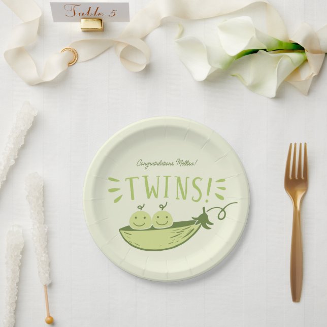 Twins Baby Shower Pappteller (Hochzeit)