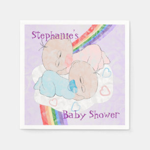 Twins Baby Shower Serviette
