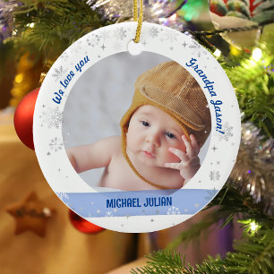 Twins Boy Girl Fotos Opa First Christmas Baby Keramik Ornament