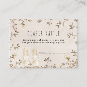 twins bunny floral Diaper Raffle carte de boîtier