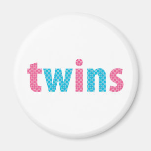 TWINS COLLECTION - gemischt {aqua + pink} Magnet