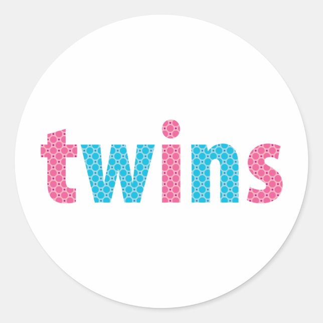 TWINS COLLECTION - gemischt {aqua + pink} Runder Aufkleber (Vorderseite)