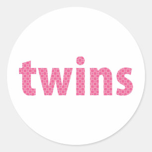 TWINS COLLECTION - Mädchen {pink} Runder Aufkleber