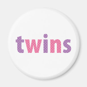 TWINS COLLECTION - Mädchen {violett + rosa} Magnet
