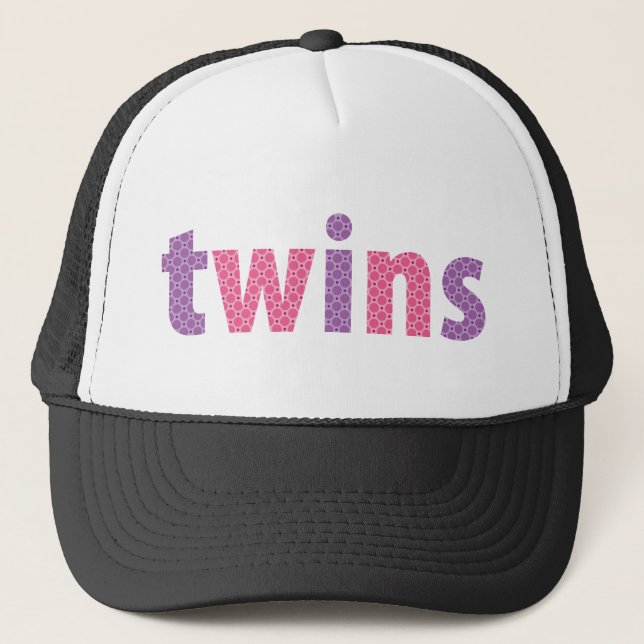 TWINS COLLECTION - Mädchen {violett + rosa} Truckerkappe (Vorderseite)