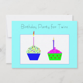 Twins Cupcake zum Geburtstag Einladung