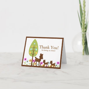 Twins Deer Baby Dusche Danke Note Card