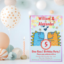 Twins Dino Roar Birthday Party