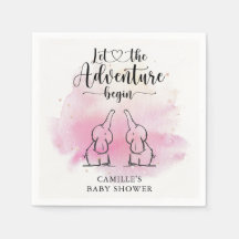 Twins Elephants Babydusche Napkins