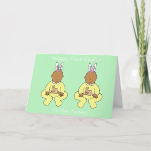Twins erstes Ostern Feiertagskarte