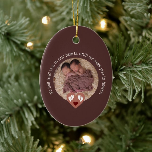 Twins Fehlwagenbaby Loss Memorial Stillgeborene Keramik Ornament (Baum)