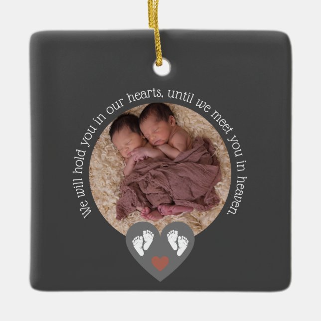 Twins Fehlwagenbaby Loss Memorial Stillgeborene Keramikornament (Vorderseite)