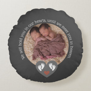 Twins Fehlwagenbaby Loss Memorial Stillgeborene Rundes Kissen