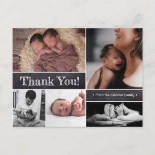 Twins Foto Collage Kindergeburtserklärung Ankündigungspostkarte