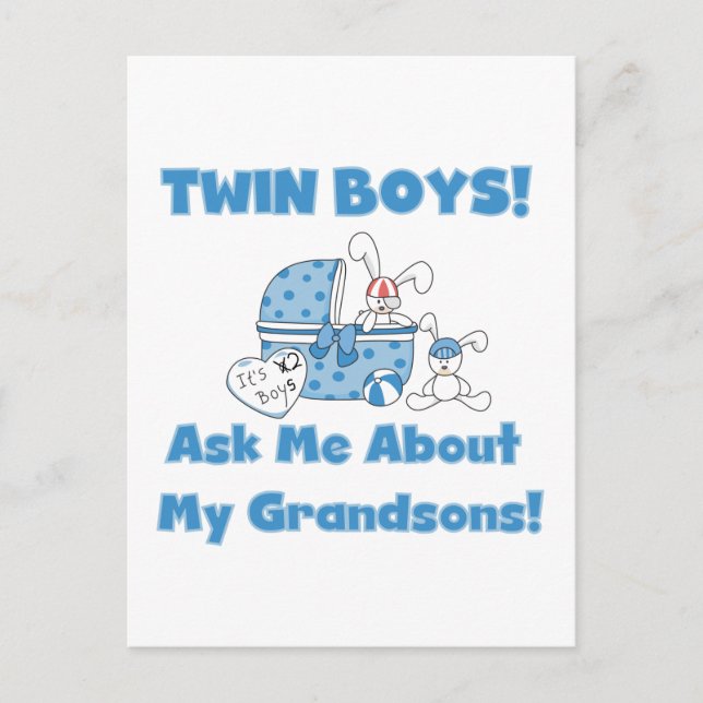 Twins Fragte über meine Enkel Tshirts und Geschenk Postkarte (Vorderseite)