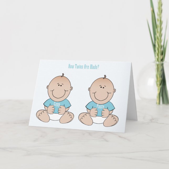 Twins Funny Congratulations Card Karte (Vorderseite)
