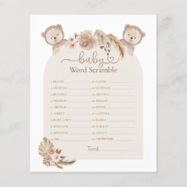 Twins gefüllt Bären Word Scramble Baby Shower Game