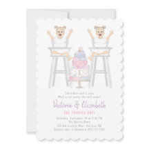 Twins Girls Geburtstag Smash Cake Einladung