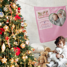 Twins Heart Foto Pink Briefmarke Baby 1. Weihnacht