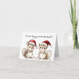 Twins Holiday Lights Baby Shower Thank You Card Dankeskarte