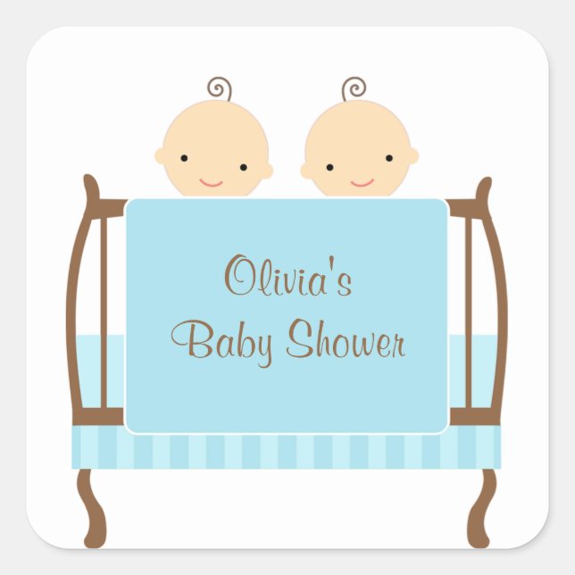 Twins in Blue Crib Stickers (Vorderseite)