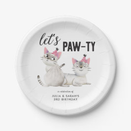 Twins Joint Birthday Lasse Pawty Cats Pappteller