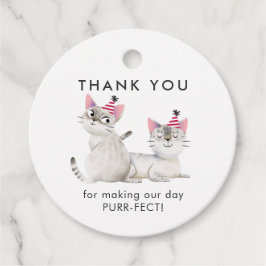 Twins Joint Kitty Cat Birthday Party Danke Geschenkanhänger