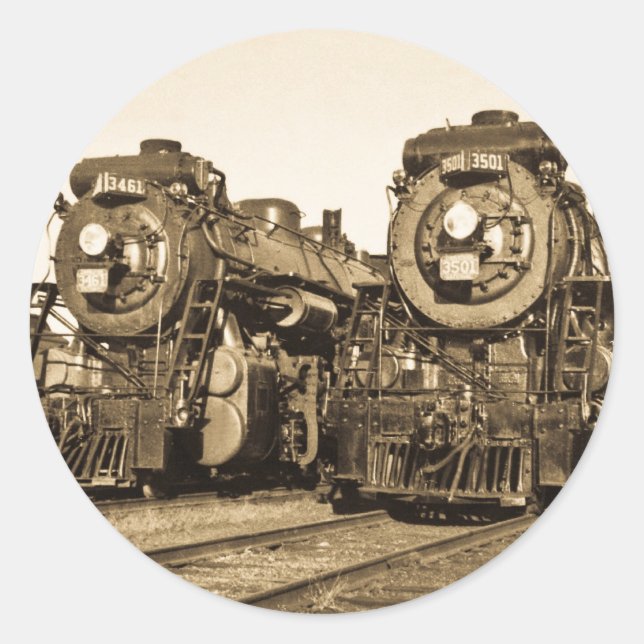"Twins" KN Eisenbahnlokomotiven 3461 und 3501 Runder Aufkleber (Vorderseite)