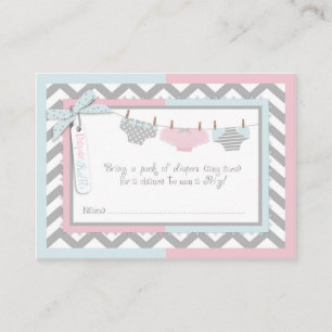 Twins Krawatte Tutu Diaper Raffle Ticket Begleitkarte