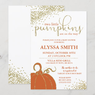 Twins Little Pumpkins Fall Baby Shower Einladung