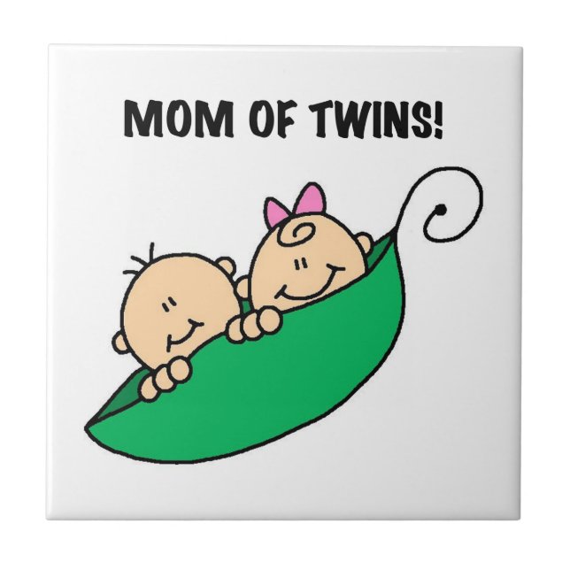 Twins Mama - Erbsen in einem Pod-Geschenk Fliese (Vorderseite)