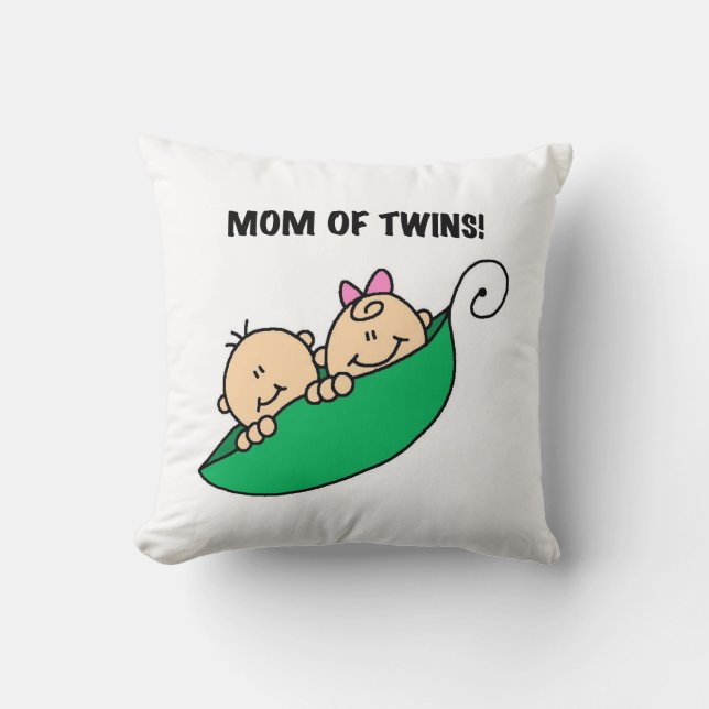 Twins Mama - Erbsen in einem Pod-Geschenk Kissen (Vorderseite)