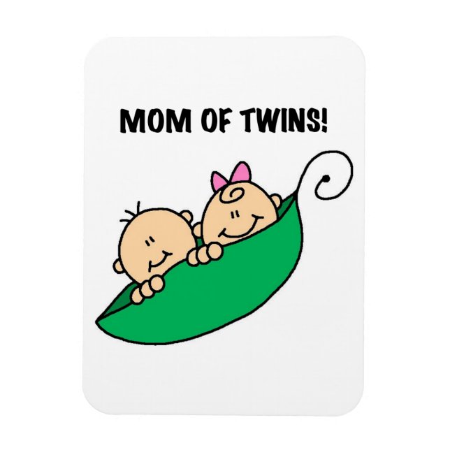 Twins Mama - Erbsen in einem Pod-Geschenk Magnet (Vertikal)