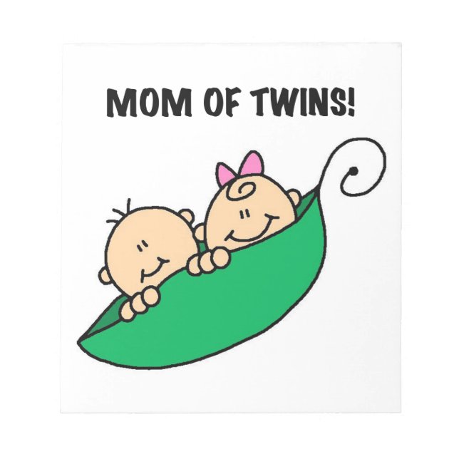 Twins Mama - Erbsen in einem Pod-Geschenk Notizblock (Vorderseite)