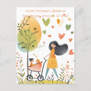 Twins Mutter Postkarte