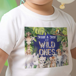 Twins Navy Blue, Wild One Safari, Jungle Boy 1. Baby T-shirt