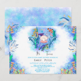 Twins Ocean Sea Animals Babydusche Einladung