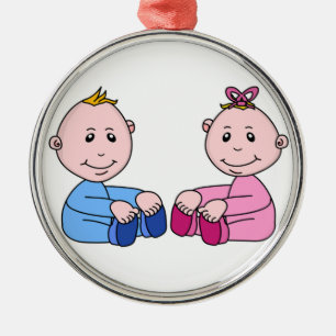 TWINS ORNAMENT AUS METALL