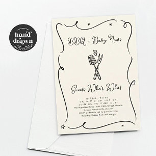 Twins ou Triplets BBQ Genre Reveillez Invitation