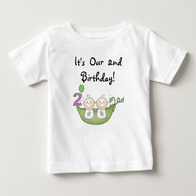 Twins Peas dans un Pod 2e Anniversaire Tshirt (Devant)