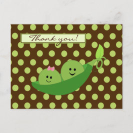 Twins Peas in einer Pod Baby Dusche Danke Postkarte