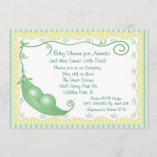 Twins Peas in the Pod Baby Shower Invitations