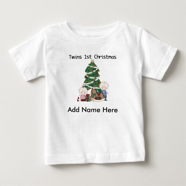Twins personnalisés 1er T-shirt de Noël (Devant)
