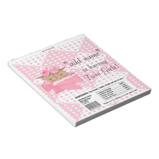 Twins Pink Baby Shower Candy Bar Wrappers Favorite Notizblock