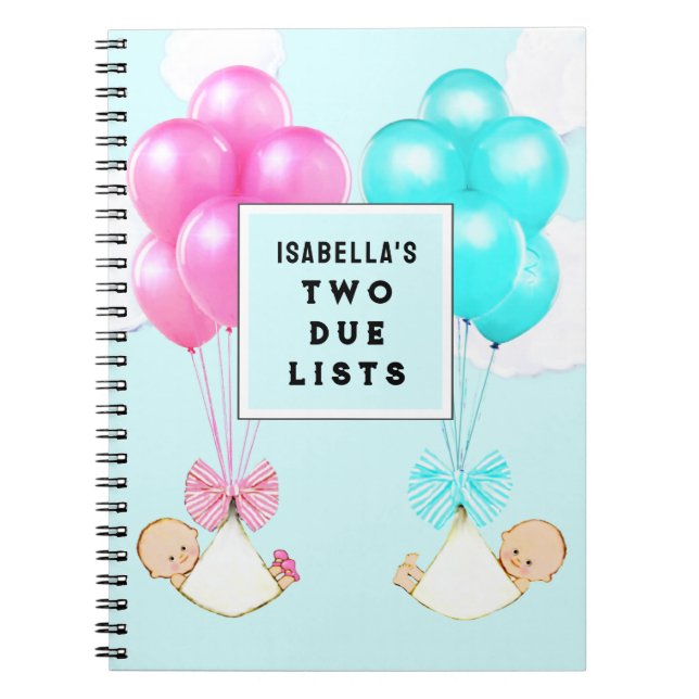 Twins Pregnancy Planner Notebook Notizblock (Vorderseite)