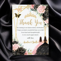 Twins Quinceañera Sweet 16 Black Pink Floral