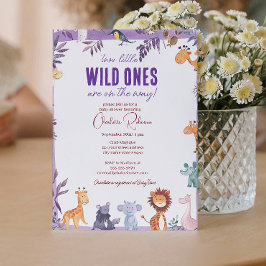 Twins Safari Baby Dusche zwei kleine wilde Tiere Einladung